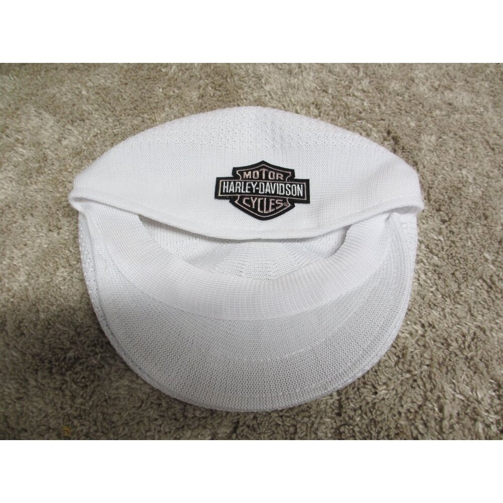 Harley-Davidson White Knit Skull Cap With Logo Patch on back Small